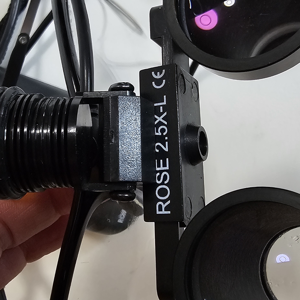 Rose 2.5X-L Black Magnifying Glasses With Fiber Optic Light.